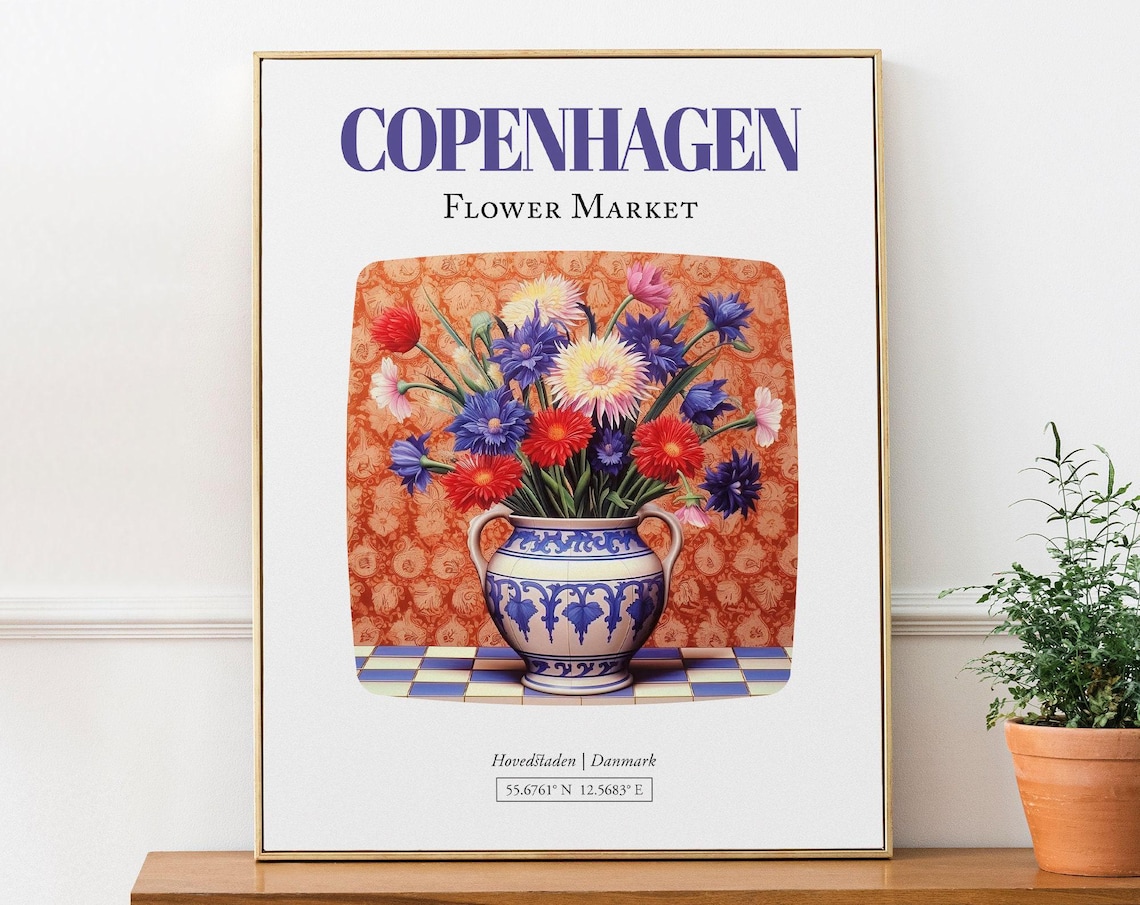 Copenhagen Hovedstaden Danmark Flower Market Art Print