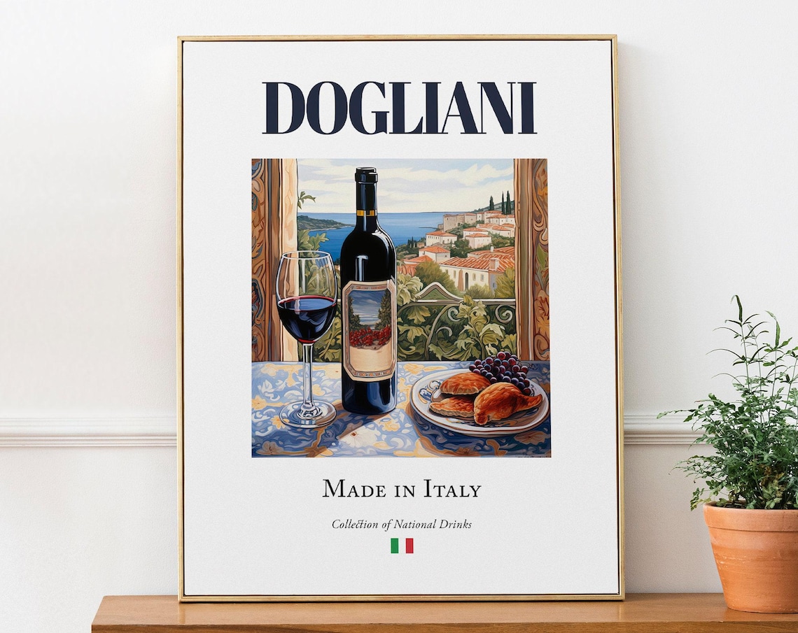 Dogliani On Maiolica Tile, Traditional Italian Beverage Art Print