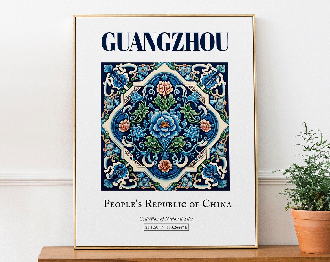 Guangzhou China Folk Traditional Tile Art Print