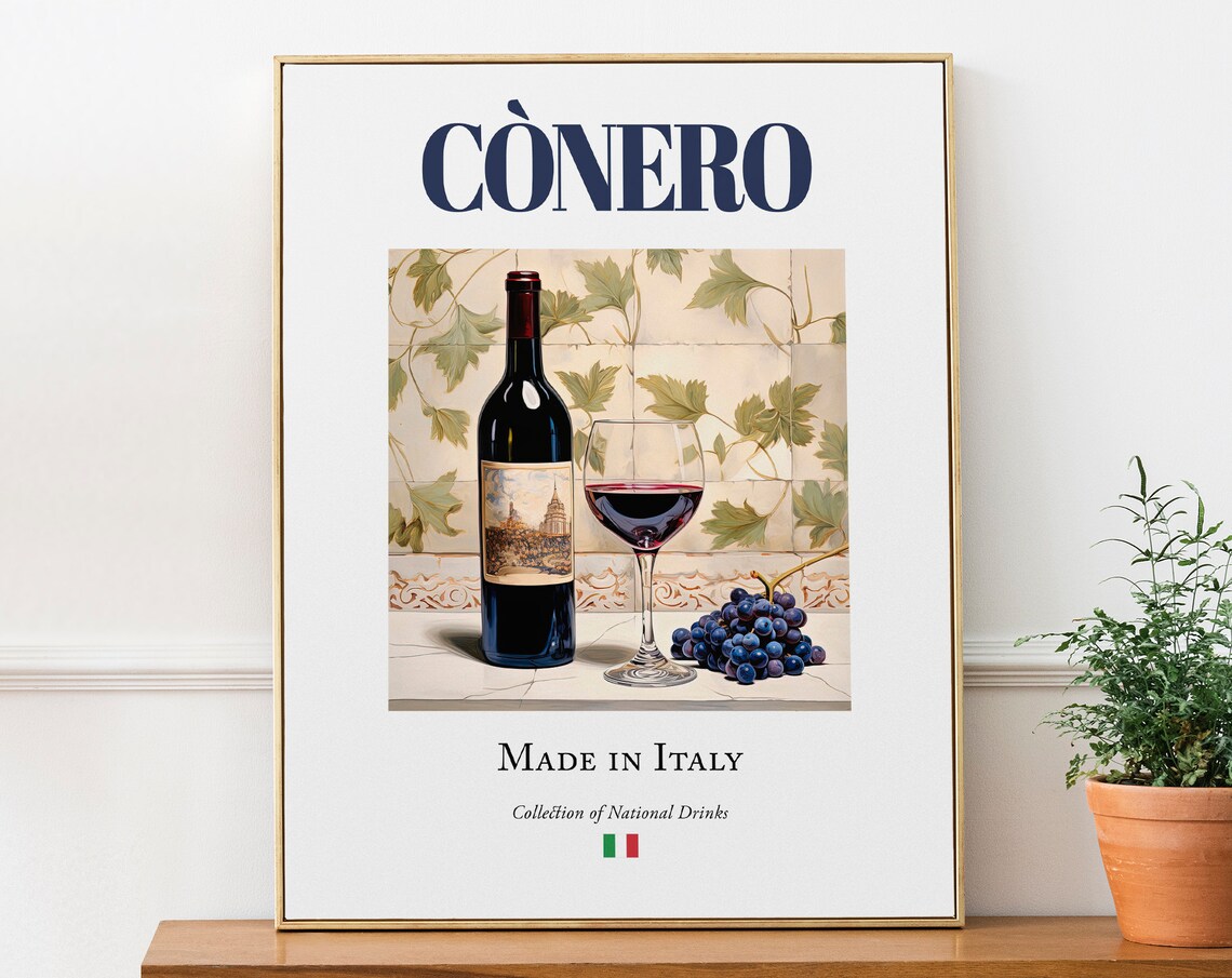 Cnero On Maiolica Tile, Italian Beverage Poster
