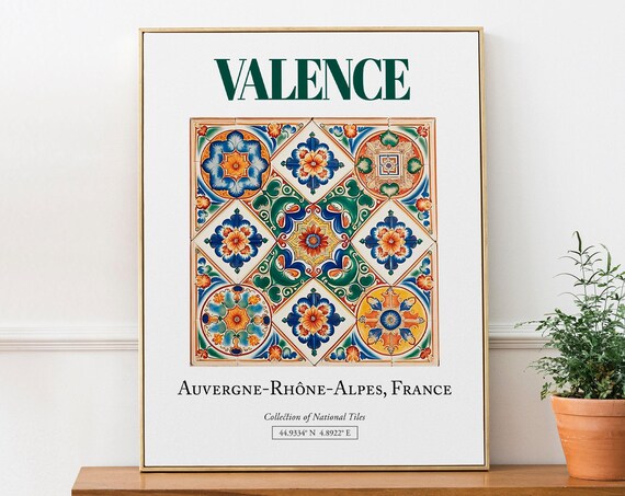 Valence Auvergne-Rhône-Alpes France Folk Tile Poster