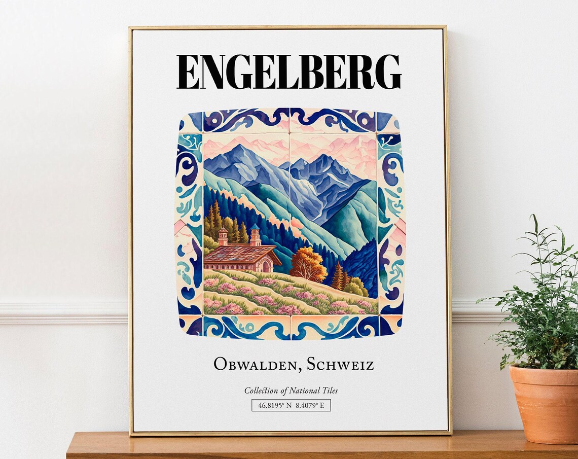 Engelberg Obwalden Schweiz Tile Pattern Art Print