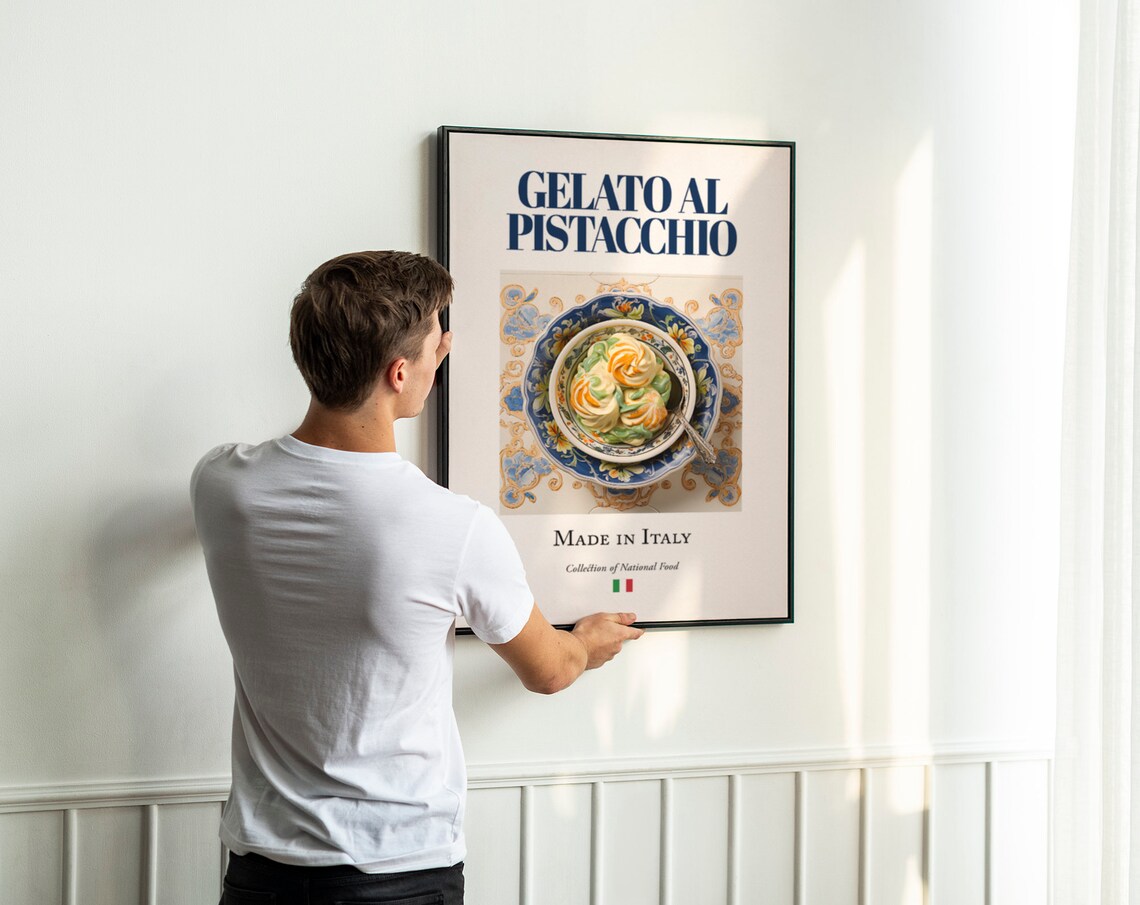 Gelato Al Pistacchio on Maiolica Tile, Art Print - Image 3