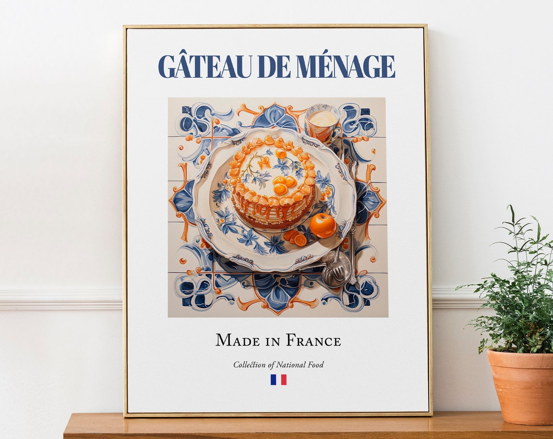 Gteau De Mnage On Maiolica Tile Plate, Food Art Print