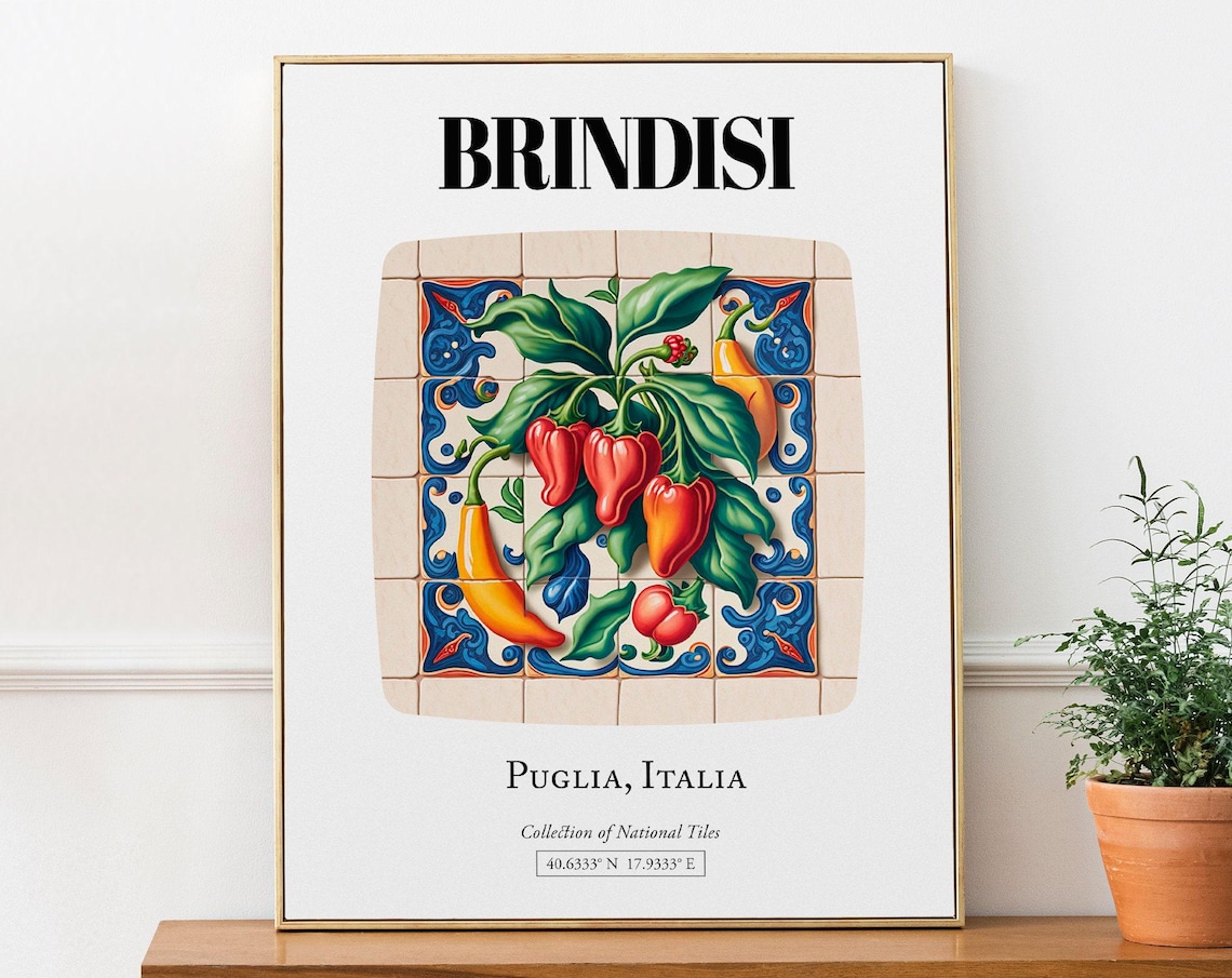 Brindisi Puglia Italy Tile Pattern Poster
