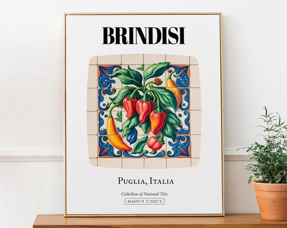 Brindisi Puglia Italy Tile Pattern Poster