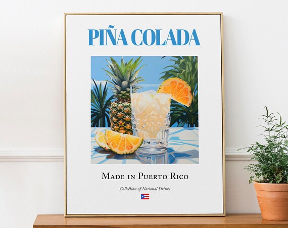 Pia Colada On Maiolica Tile, Puerto Rico Beverage Print