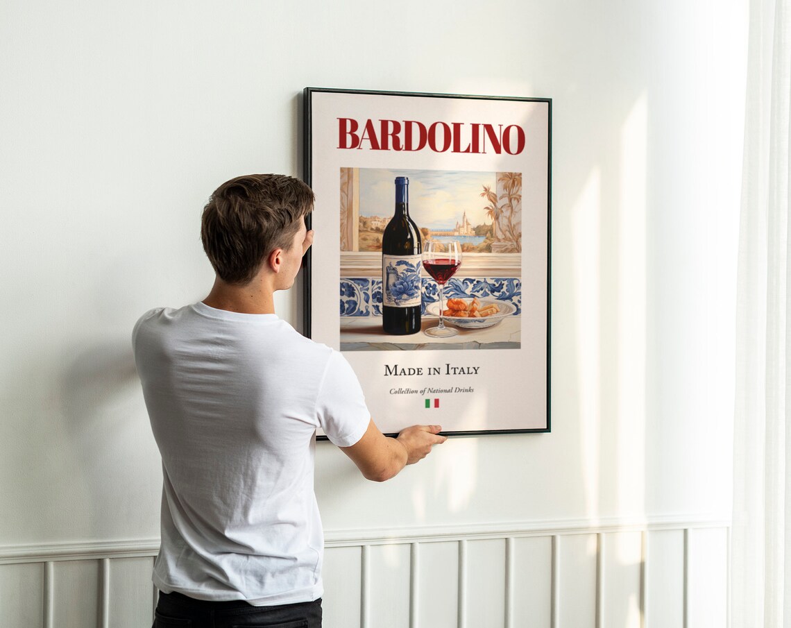 Bardolino on Maiolica Tile, Italian Drink Poster - Image 3