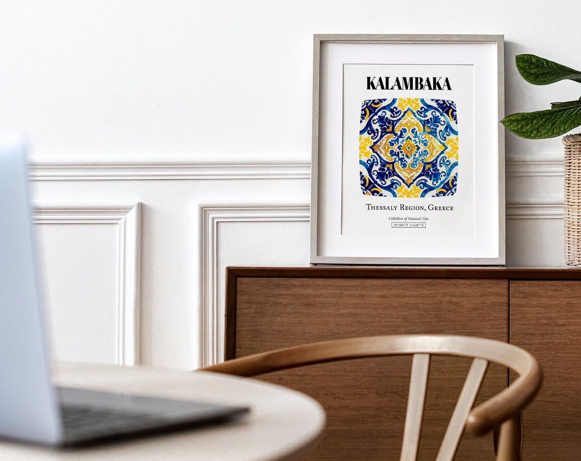 Kalambaka Traditional Tile Pattern, Greek Art Print - Image 4