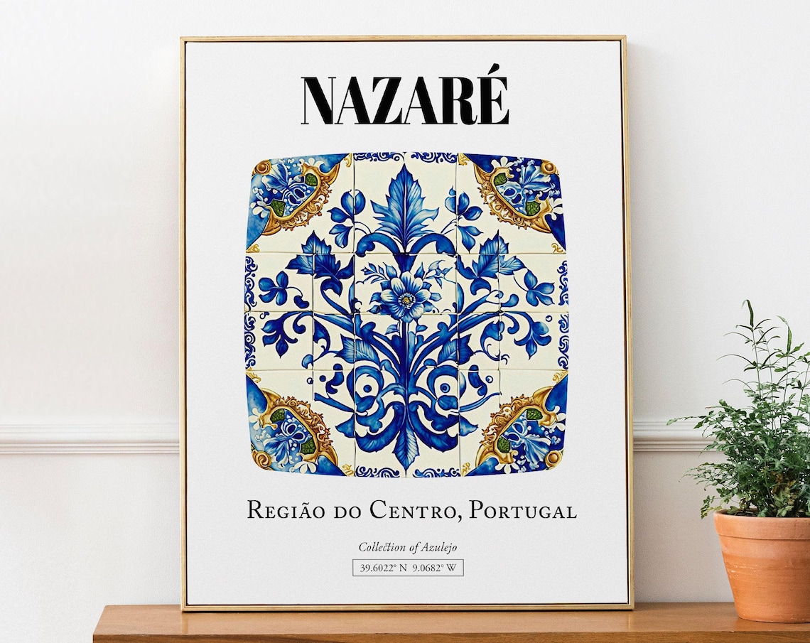 Nazar Regio Do Centro Portugal Traditional Tile Pattern Art Print
