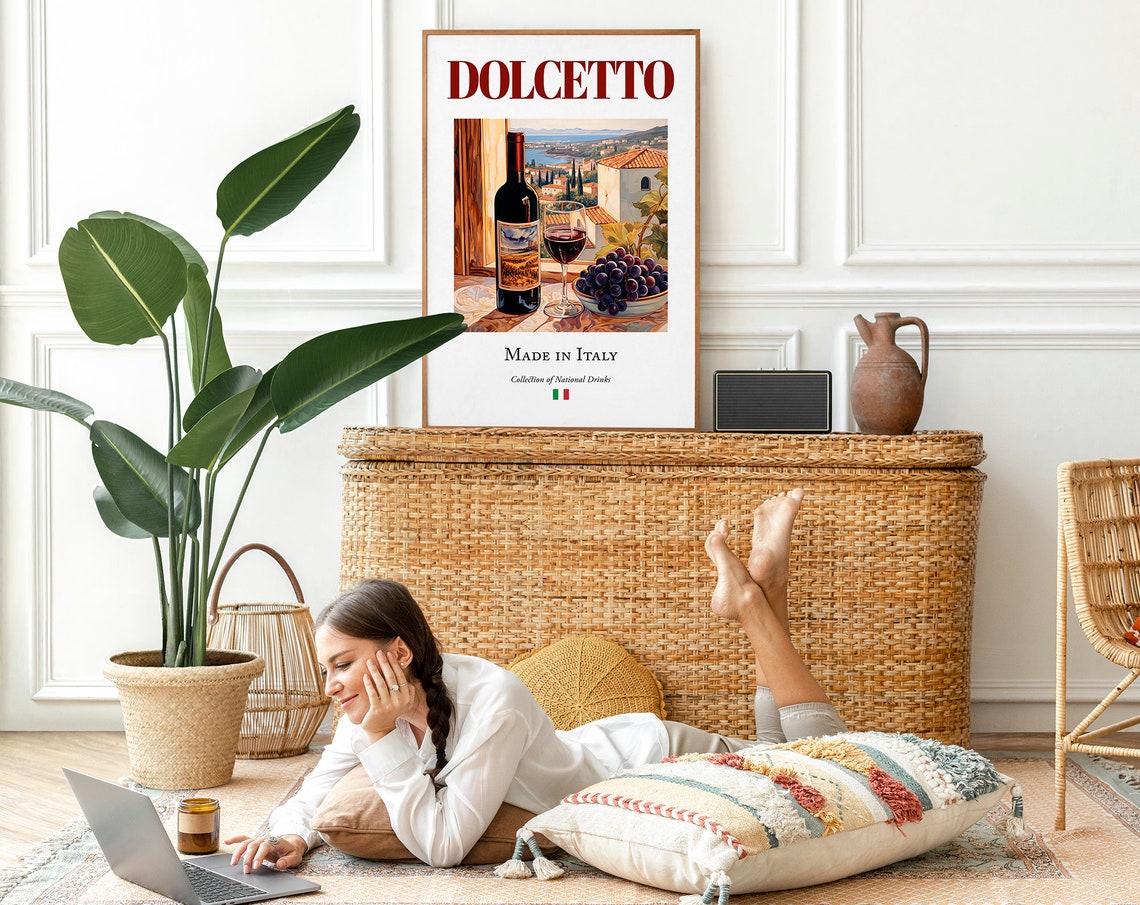Dolcetto On Maiolica Tile, Italian Beverage Art Print - Image 2