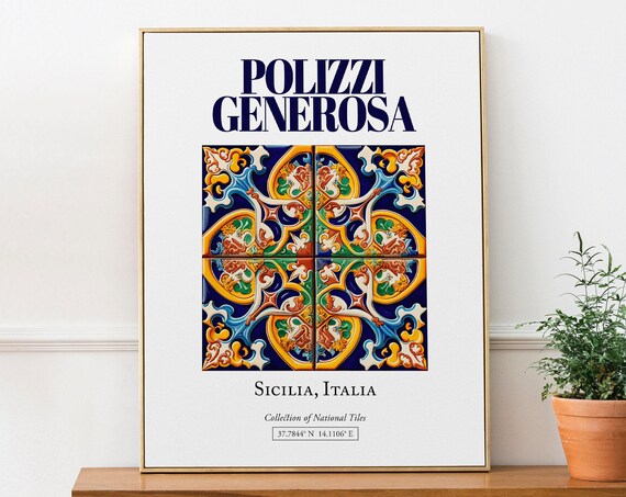 Polizzi Generosa Sicilia Italy Minimalist Art Print