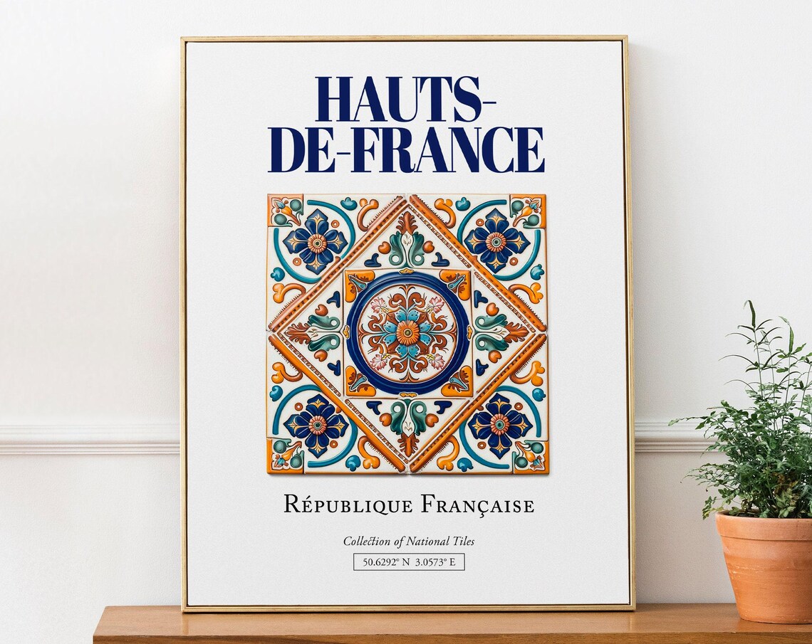 Hauts-de-France France Traditional Tile Art Print