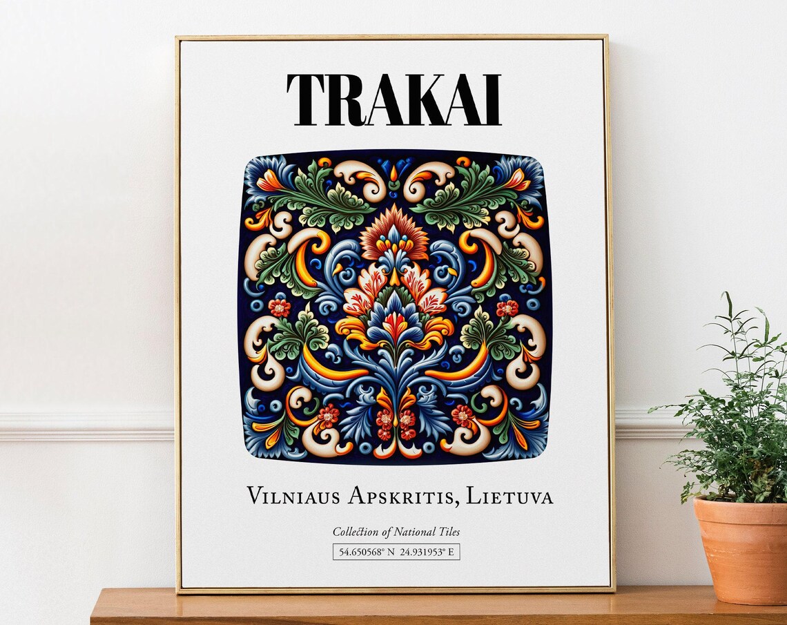 Trakai Lithuania Traditional Tile Pattern Art Print