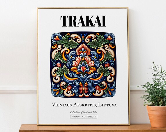 Trakai Lithuania Traditional Tile Pattern Art Print