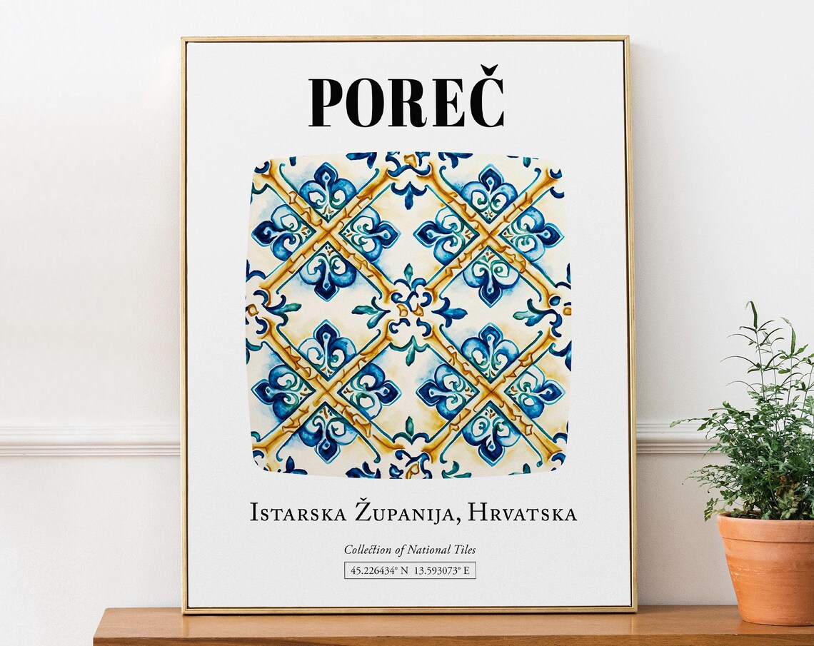 Pore Croatia Traditional Tile Pattern Art Print