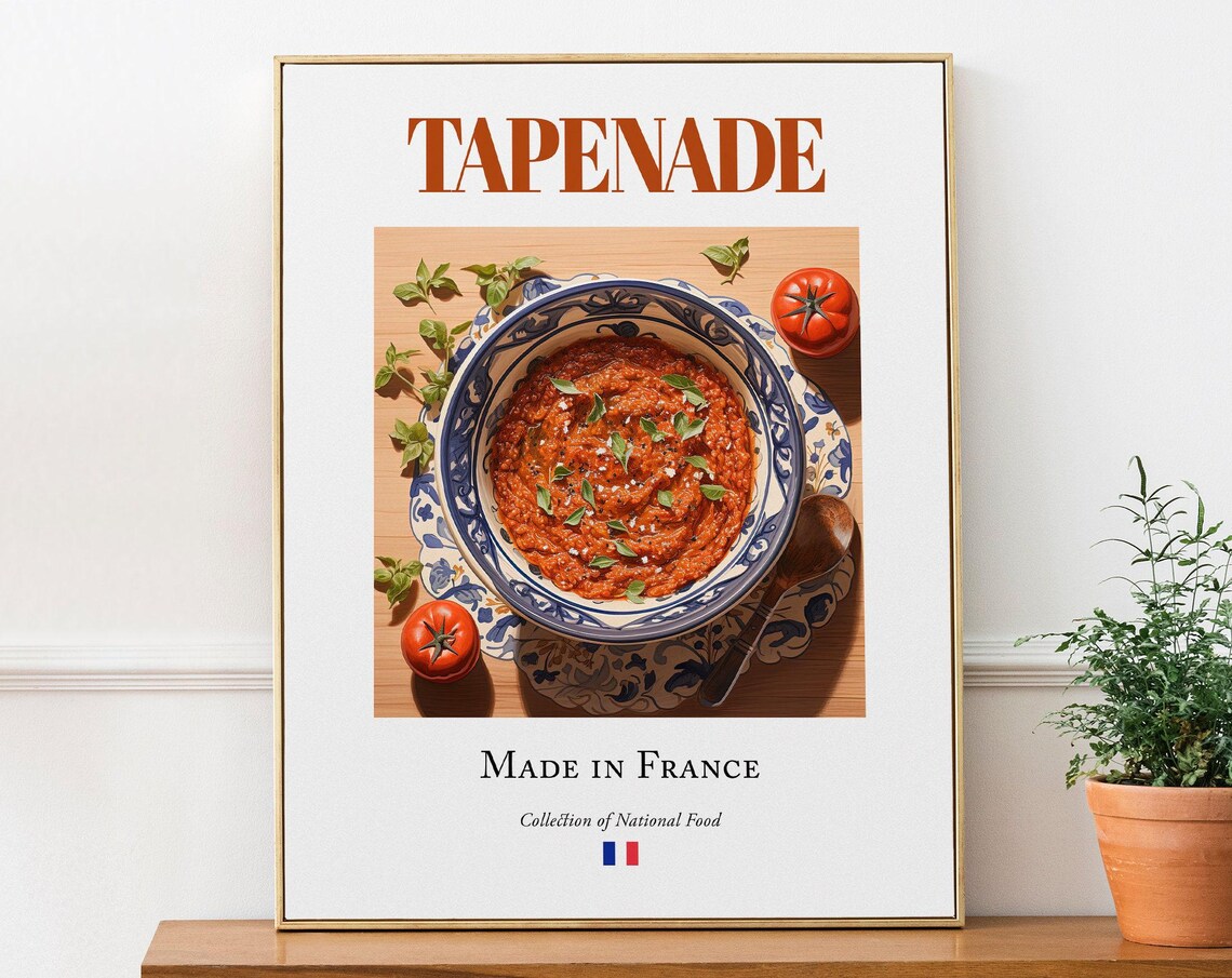 Tapenade On Maiolica Tile Plate, French Food Poster