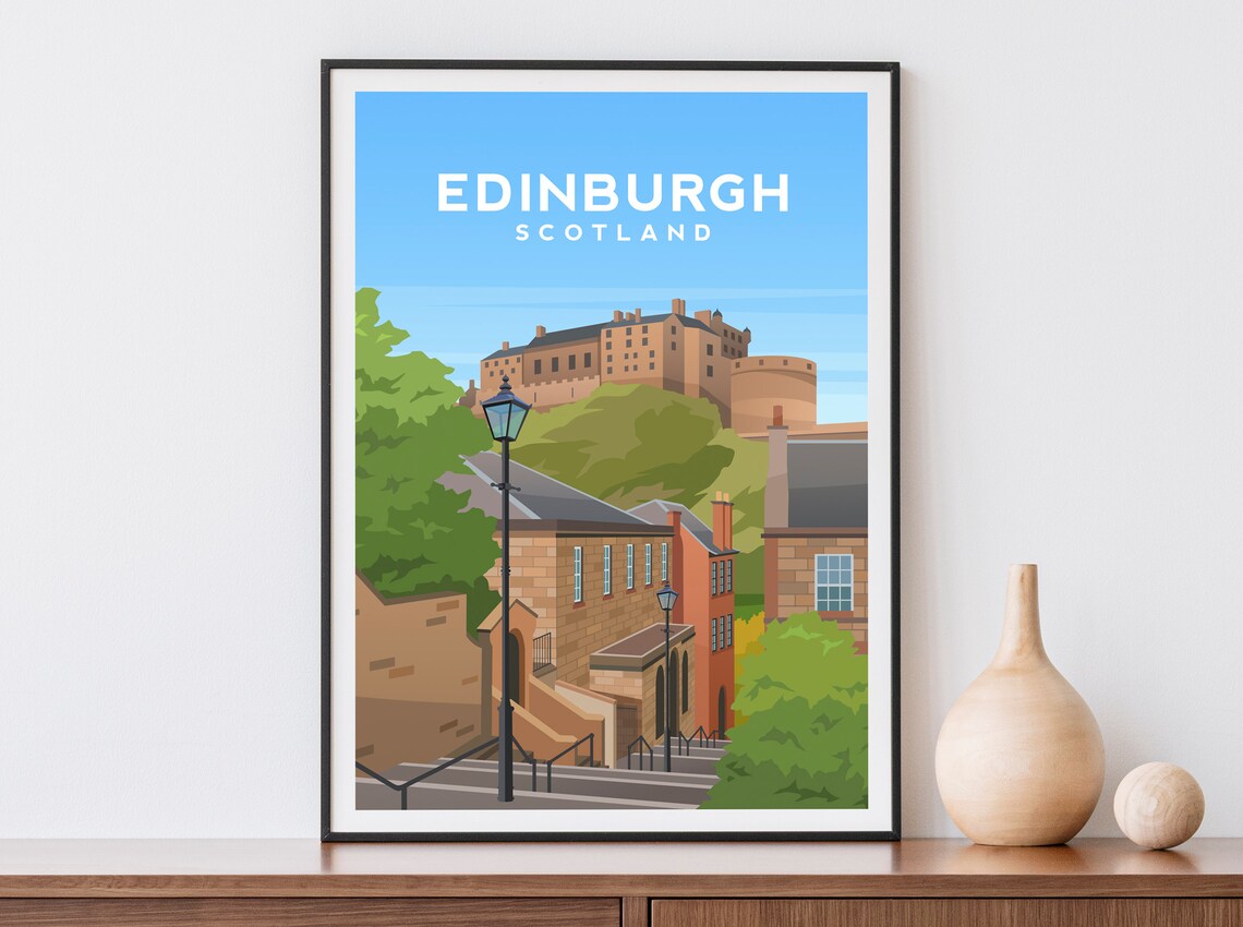 Edinburgh Travel Poster, Scottish Illustration Art Print - Image 2