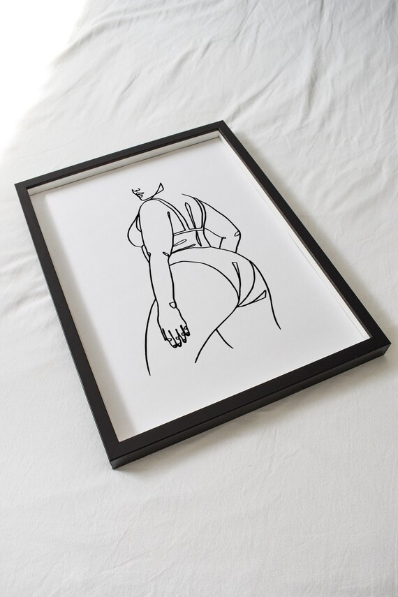 Curvy Woman Body Positivity Self Love Empowerment Line Art Poster