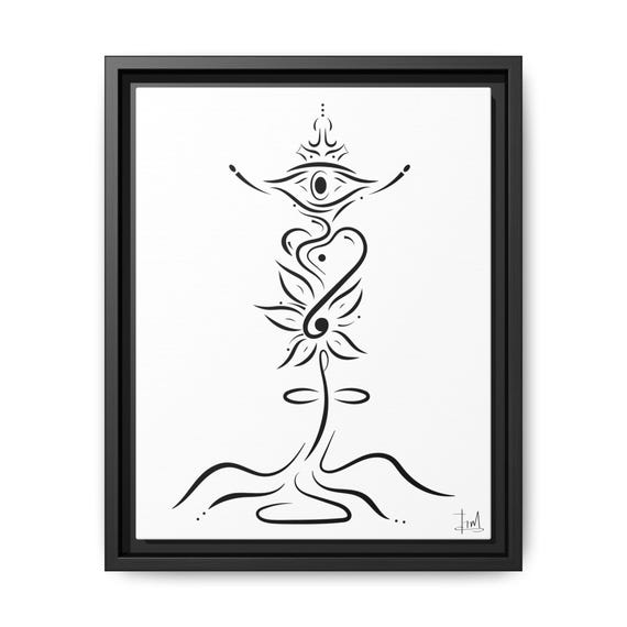 Chakra Wall Art Line Drawing, Minimalist Decor