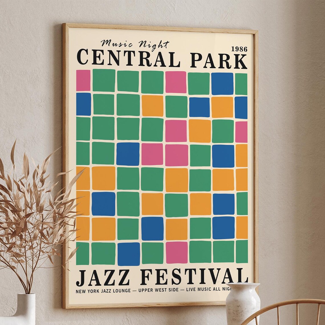 Vintage Music Night Central Park 1986 Jazz Festival Grid Poster - Image 6