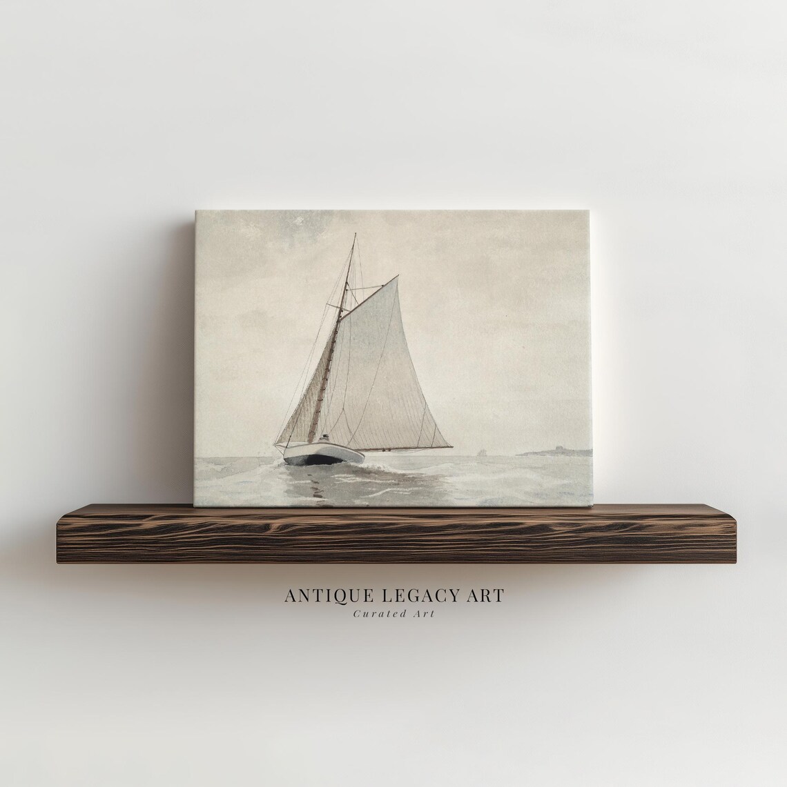 Vintage Sailboat Sketch Black And White Minimal Ocean Sailing Poster