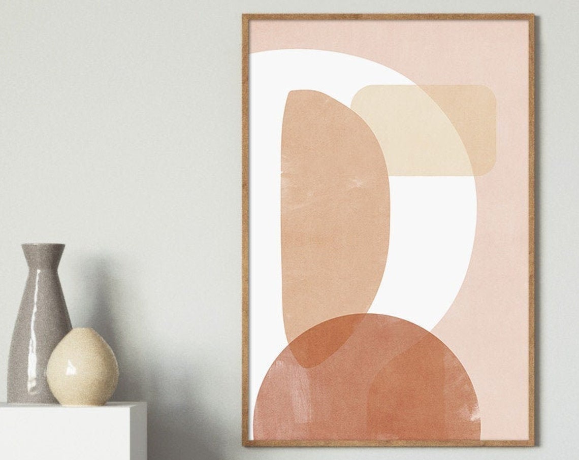 Terracotta Arch Abstract Geometric Warm Modern Neutral Art Poster