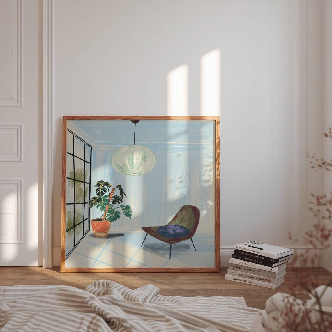 Quiet Morning Light Modern Interior With Lounge Chair Art Poster