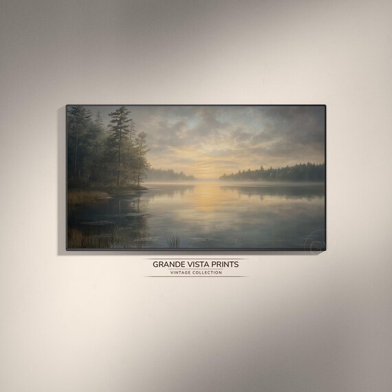 Spring Forest Lake Frame Tv Artwork Forest Lake Background Landscape Desktop Wallpaper Gv4566