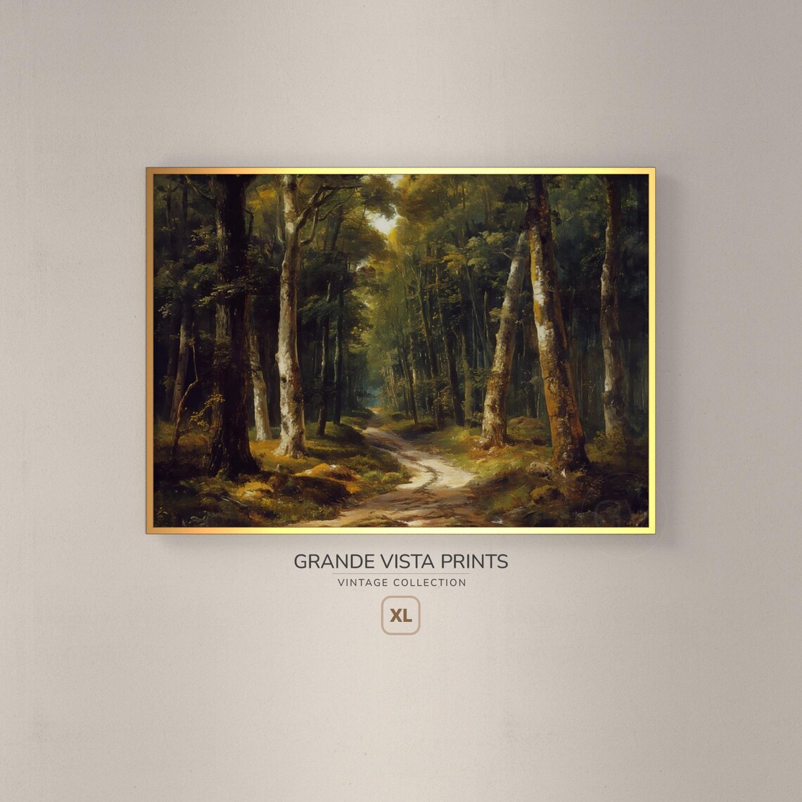 Extra Large Deep Forest Path Landscape Painting Large Print Instant Forest Painting Wall Decor Gv4932