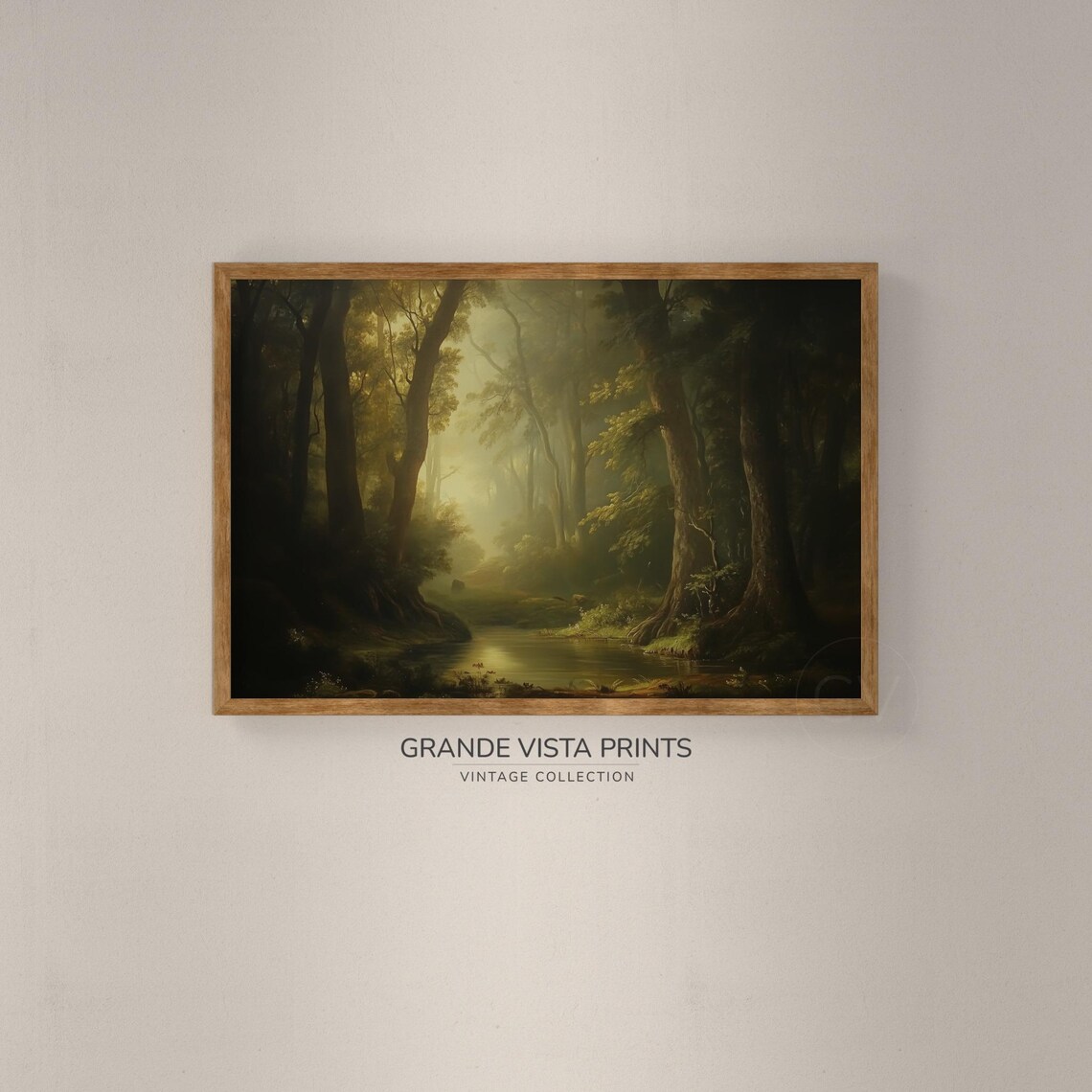 Misty Forest Pond Wall Art Forest Landscape Artwork Gv4807 - Image 2