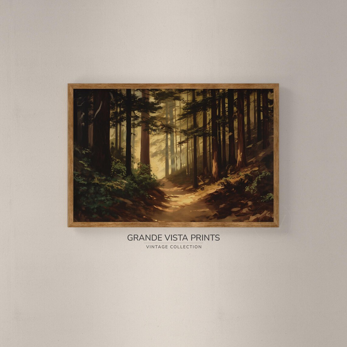 Forest Artwork Painting Pine Trees Wall Art Evergreen Trees Art Print Forest Scene Gv4363 - Image 2
