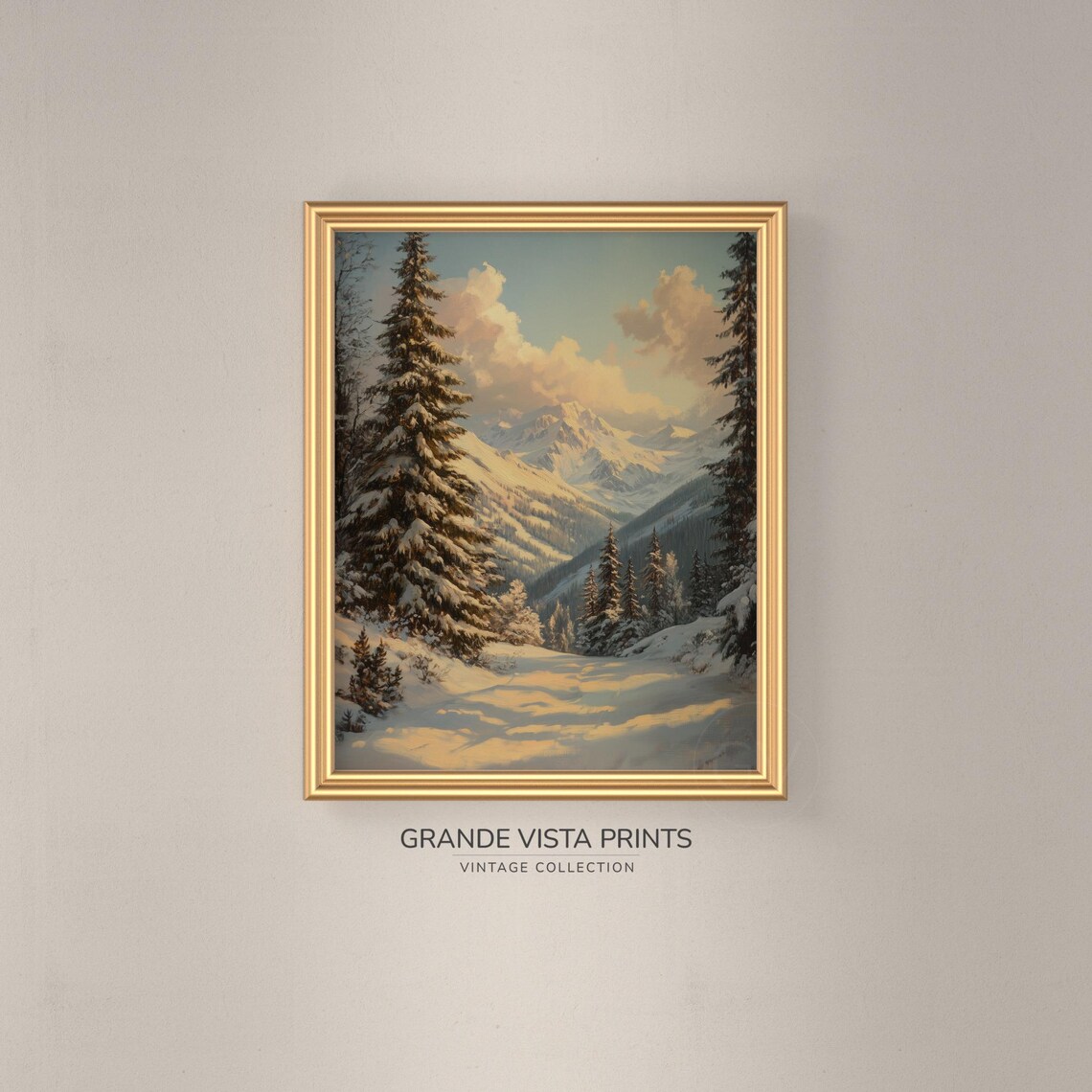 Winter Mountain Peak Artwork Winter Mountain Forest Poster Winter Forest Landscape Wall Art Gv4772 - Image 3