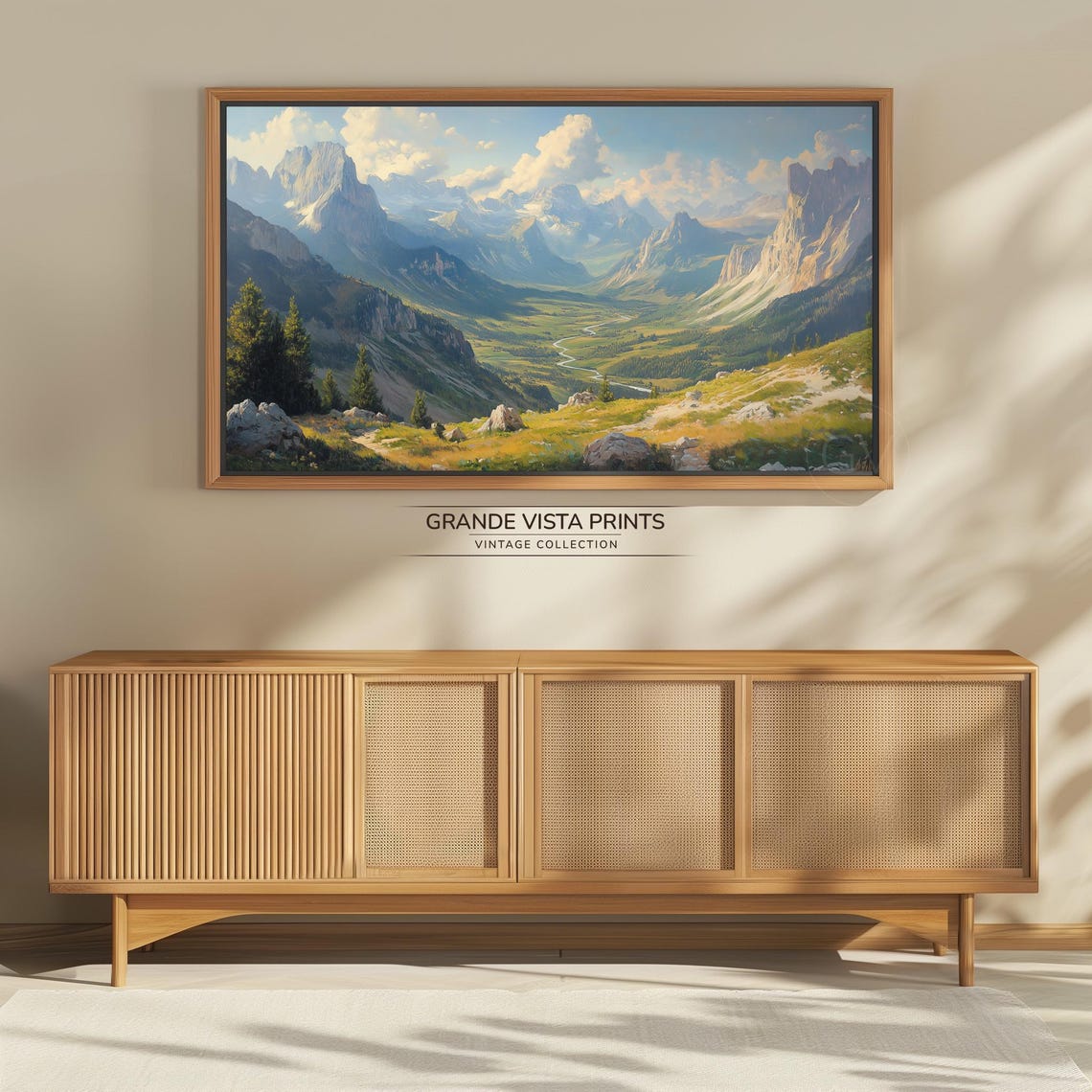 Spring Valley Frame Tv Art Landscape Painting Mountain View Landscape Frame Tv Art River Valley Frame Tv Artwork Gv4191 - Image 4