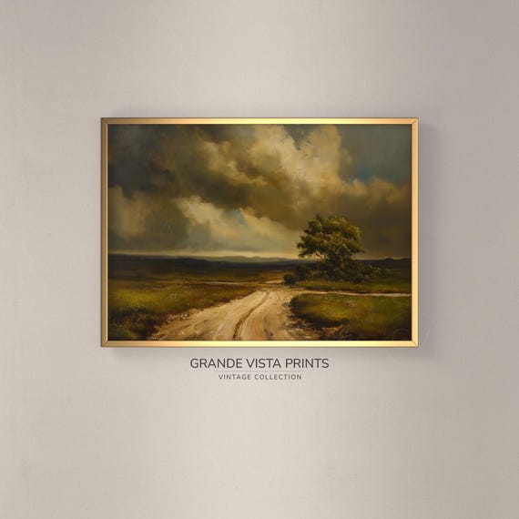 Countryside Painting Wall Art Farmhouse Decor Landscape Artwork Country Landscape Print Gv4609