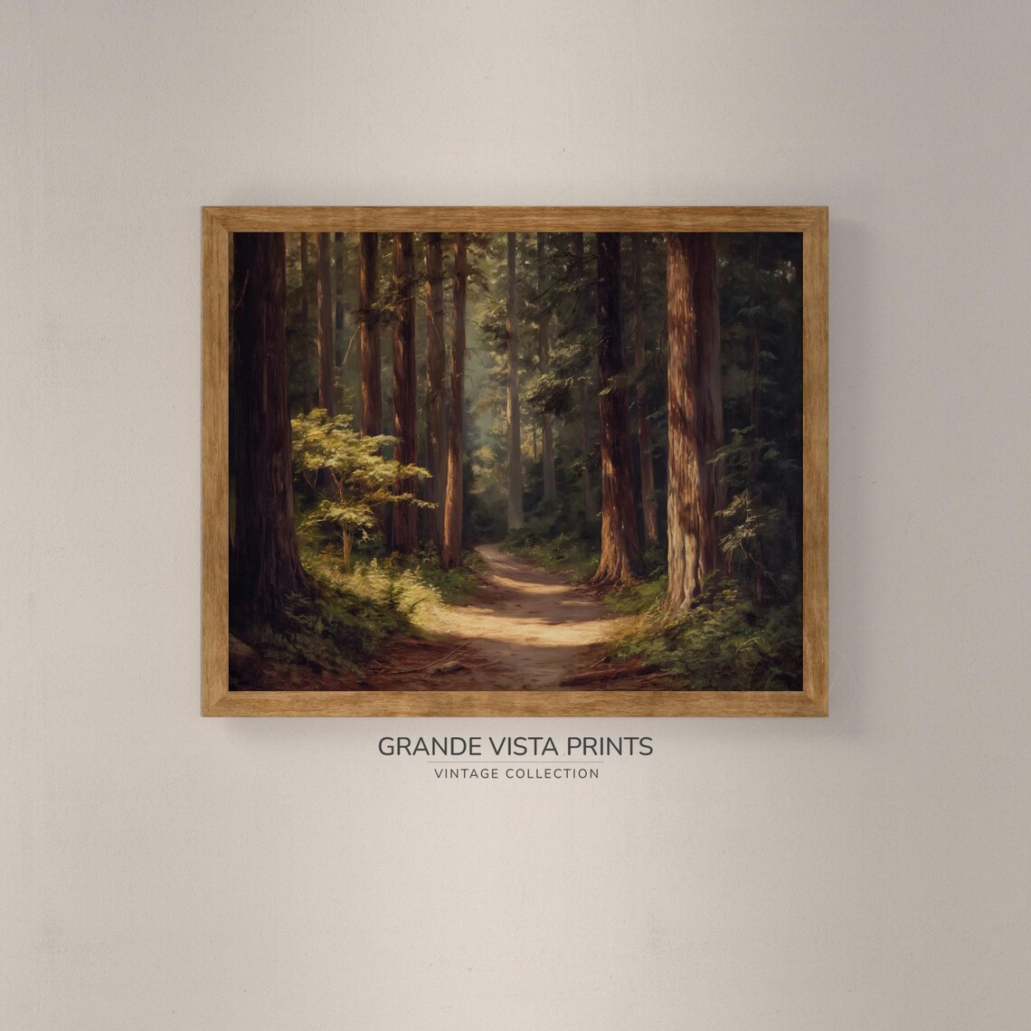 Redwood Forest Path Landscape Painting Forest Path Wall Art Forest Trees Artwork Gv4377 - Image 4