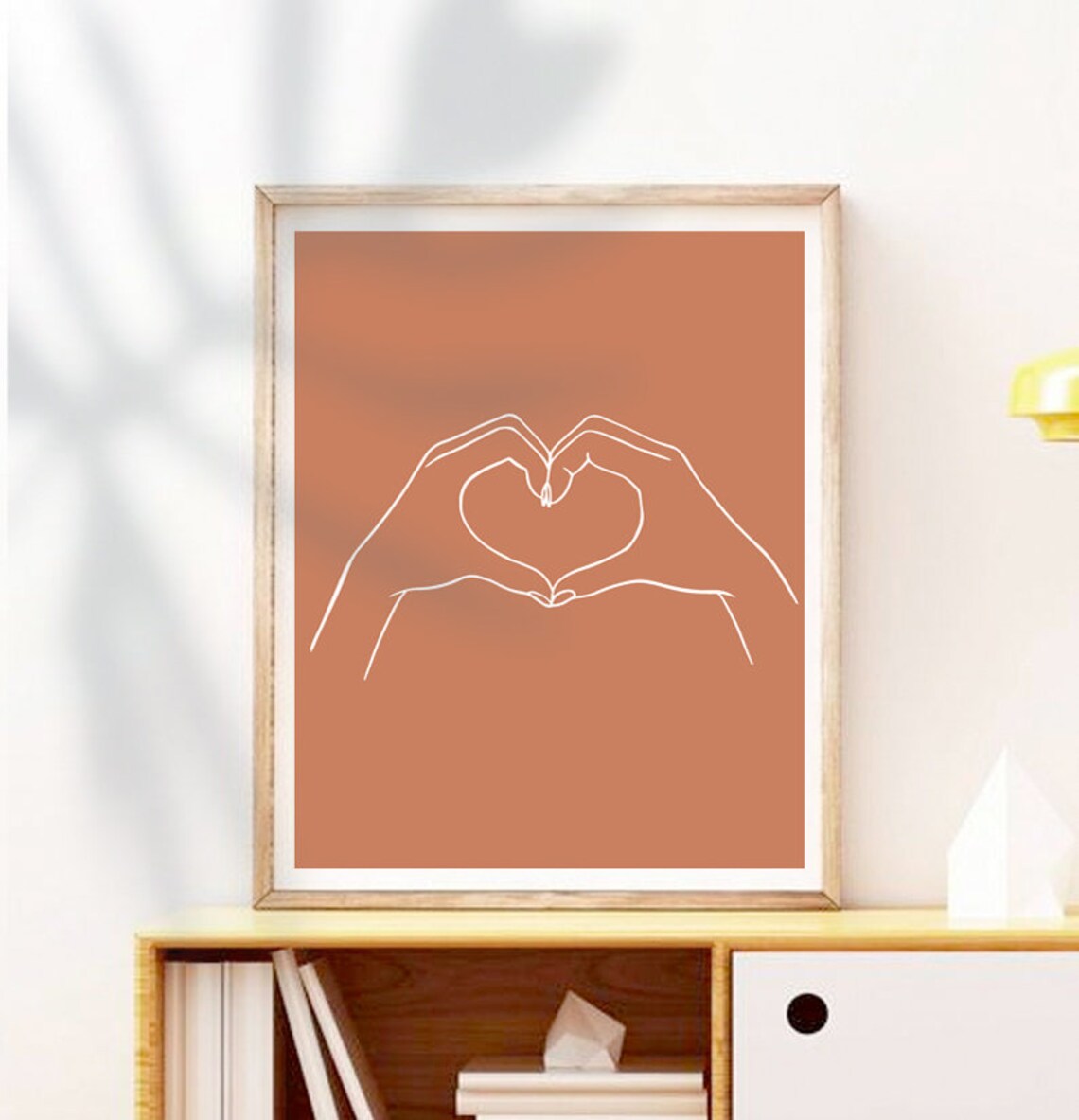 Lovers Hands One Line Draw, Modern Line Art Print