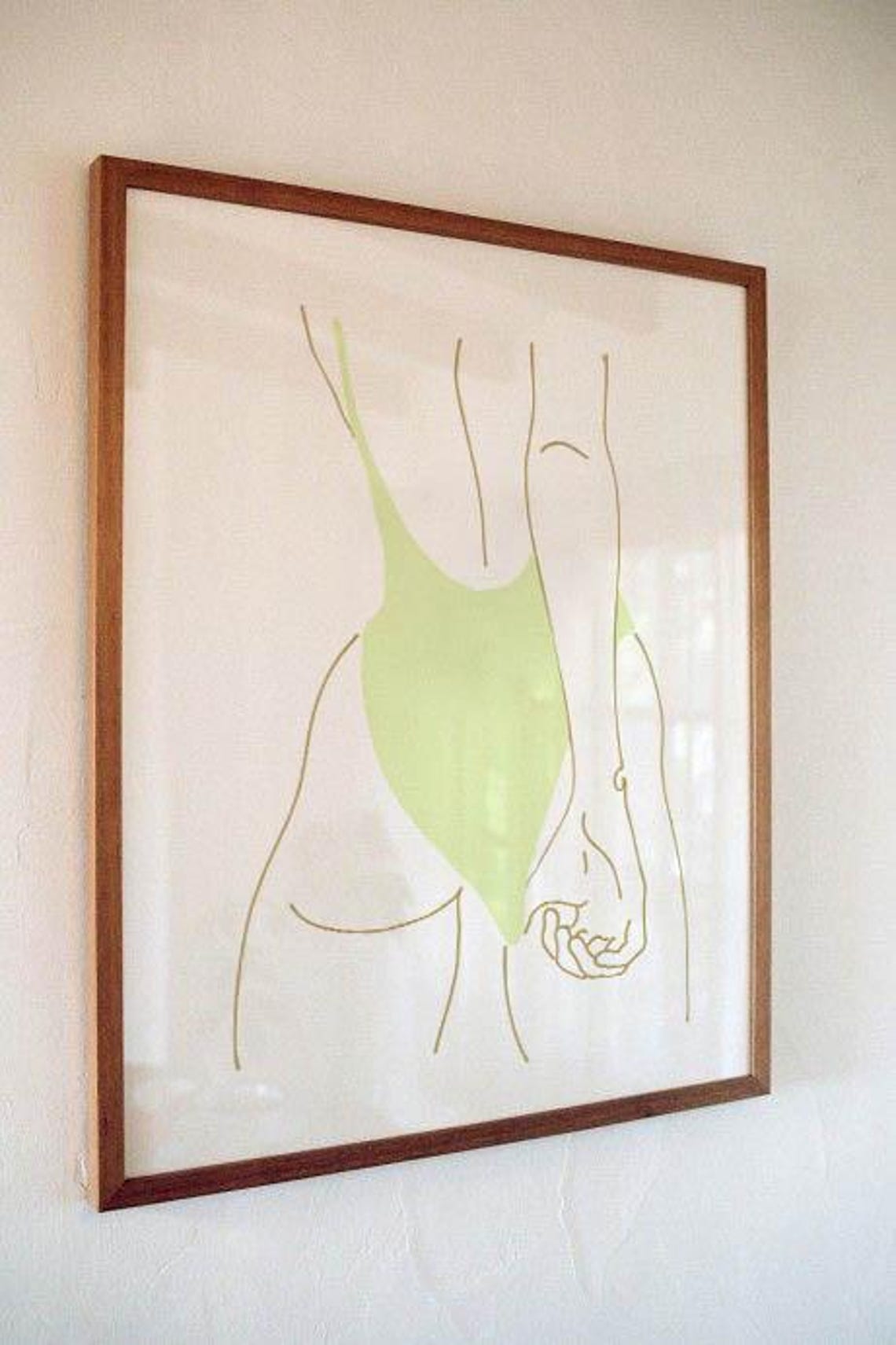 Lime Cream Trendy Poster Of Woman Swimsuit Sexy Print Sage Green Print Sexy Bathroom Poster Mint Green Butt Pastel - Image 4