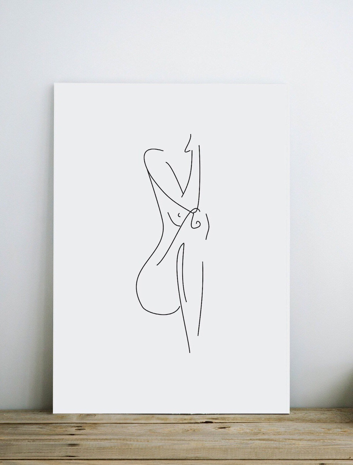 Nude Woman Line Art, Female Minimalist Art Print