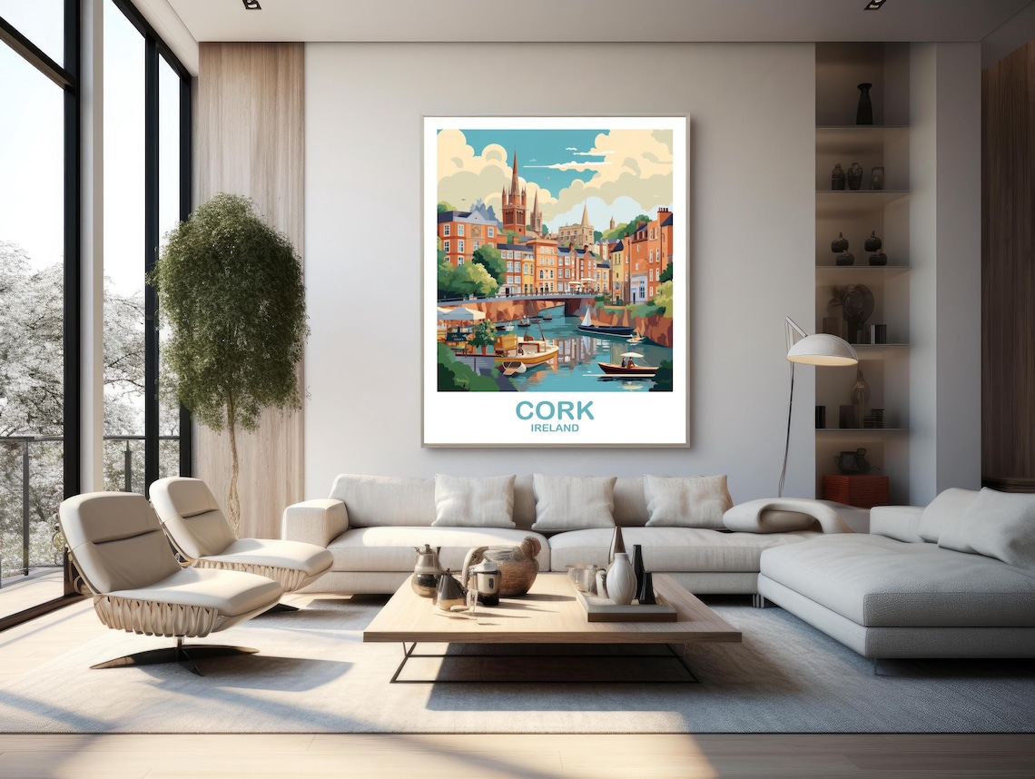 Cork Ireland Travel Poster, Memory Gift
