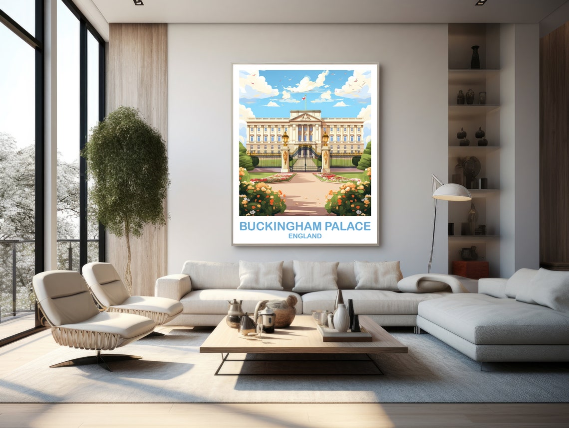 Buckingham Palace Travel Art London Travel Art England Poster Buckingham Travel Wall Art England Travel Wall Art T2euenlo1 - Image 2