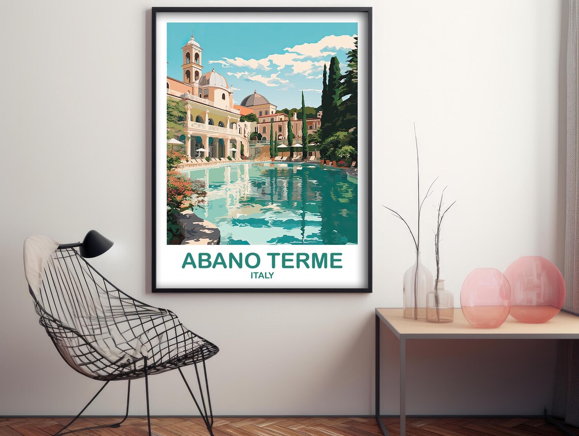Abano Terme Italy Travel Poster, Memory Gift