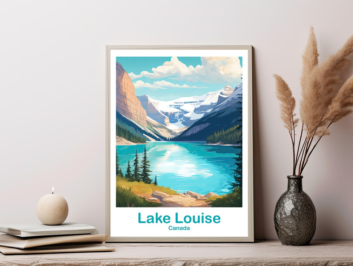 Lake Louise Canada Turquoise Lake Mountain View Travel Poster - Image 2