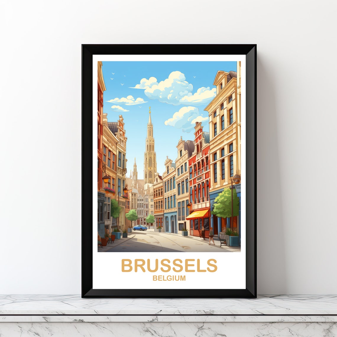 Brussels Travel Art Poster Belgium Travel Art Brussels Wall Art Belgium Travel Art Europe Travel Art Dt2eubebr1