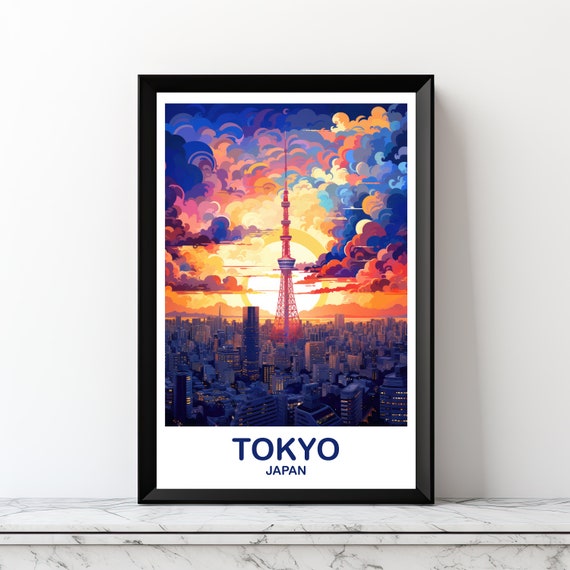 Tokyo Skyline Travel Poster, Japan City View