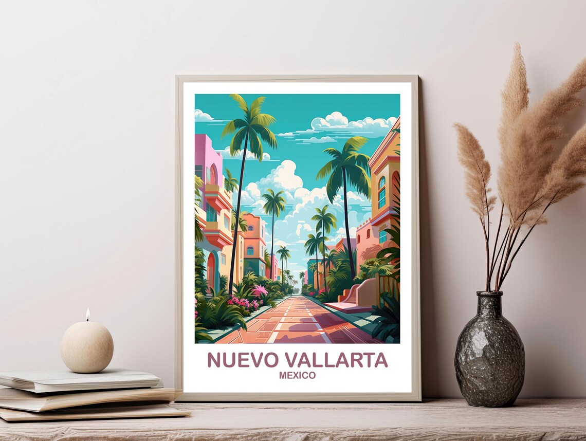 Nuevo Vallarta Mexico Travel Poster, Souvenir Gift