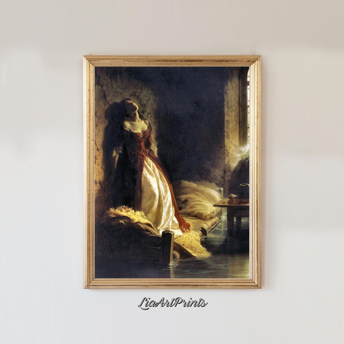 Dramatic Portrait of a Woman in a Dark Prison Cell Vintage Emotional Print - Image 4