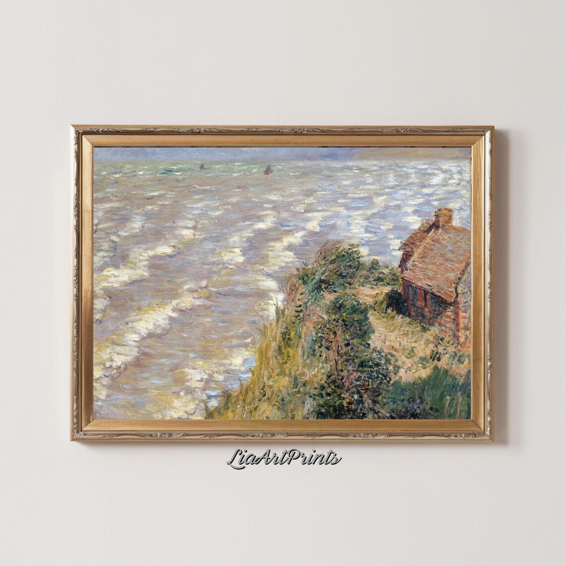 Windy Coastal View, Monet-Inspired Seaside Landscape - Image 2