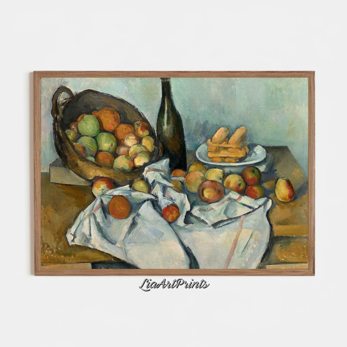 Paul Cezanne The Basket of Apples Still Life Bottle Table Poster - Image 3