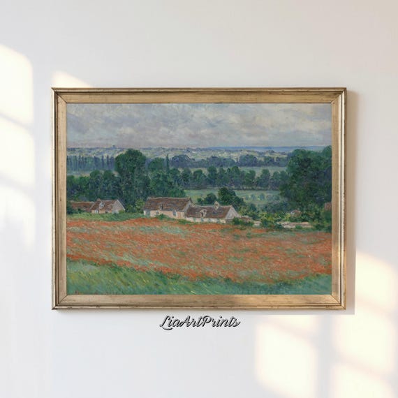 Charming Countryside Landscape Wall Art Serene Fields And Village Scene Artwork For Rustic And Traditional Decor